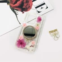 天然粉白系押花鏡子手機殼 適用於iPhone 16 Samsung S25 Google