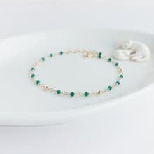 祖母綠 + 小金球 x 14KGF手鍊 • 點點星河系列