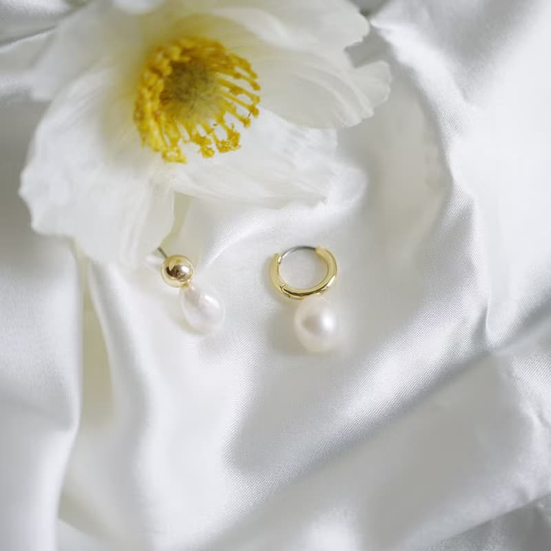 不對稱設計淡水珍珠耳環