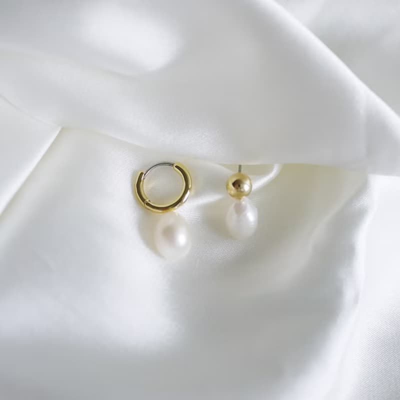 不對稱設計淡水珍珠耳環