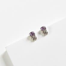 Vintage Amethyst Silver Earrings
