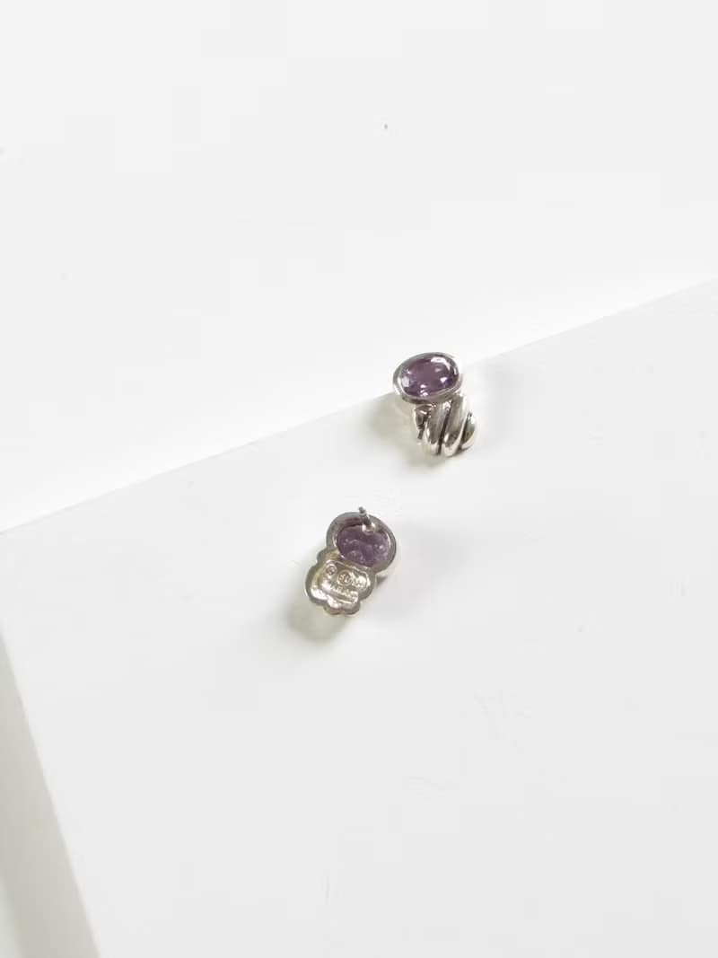 Vintage Amethyst Silver Earrings