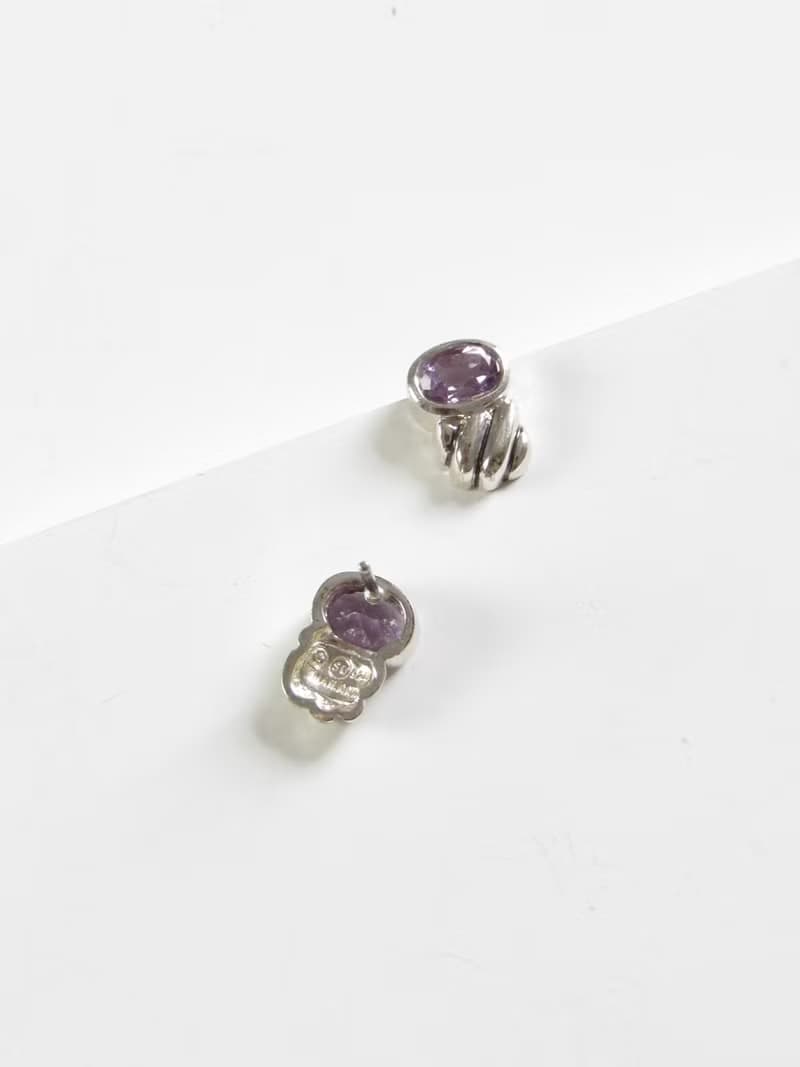 Vintage Amethyst Silver Earrings