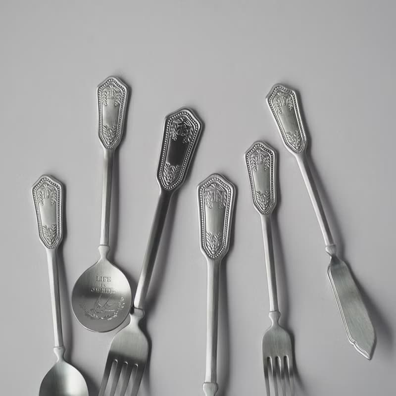 日本高桑金屬  日製古典宮廷風不鏽鋼餐刀-2入