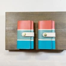 植鞣革牛皮_平口扣條鑰匙套_茄芷傳統三色