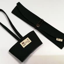 環保筷袋杯套組~手提式飲料杯套 餐具組收納袋 筷套(黑色)F08-010