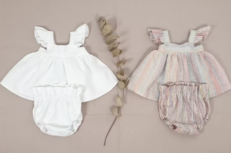 Natural linen ruffle top for baby girl, summer baby linen top,linen baby clothes