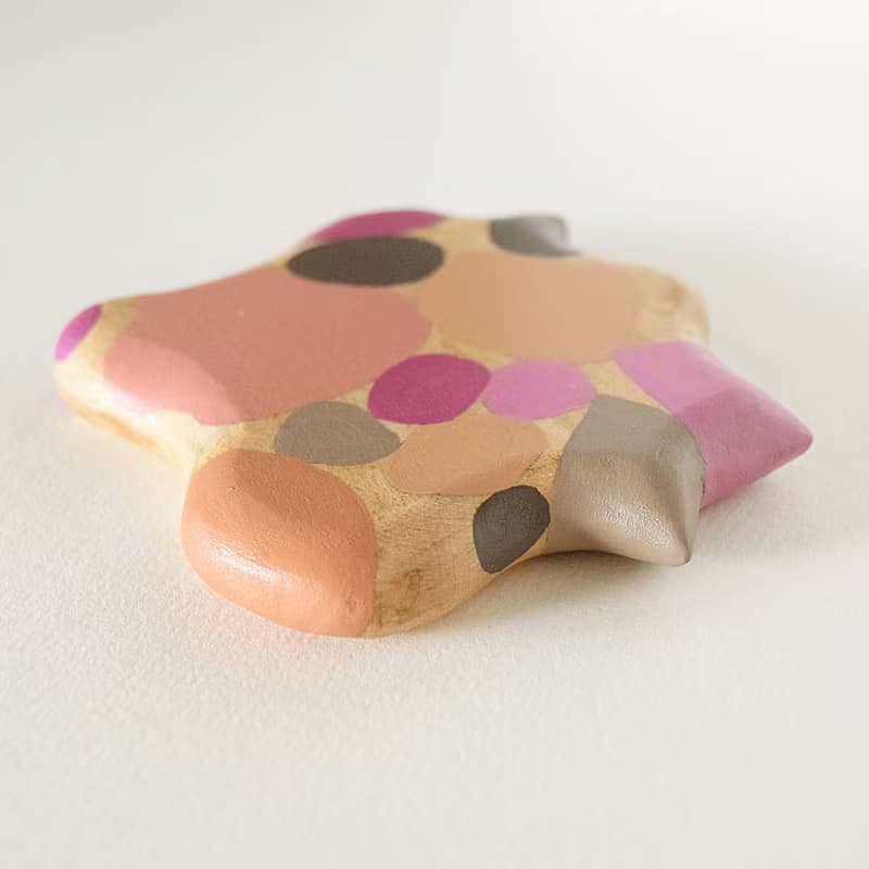 Abstract Hand Painted Wood Pocket Mirror (pink and gray) grow