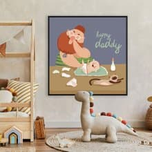 超級奶爸 • 濃濃的愛 - 親子/方形/多彩/幼兒園掛畫/掛畫/父親節