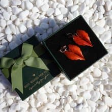 【訂製】黑葉芋耳環|耳夾|無耳洞|項鍊|純手工|紅銅|手作禮物