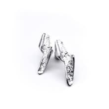 PLOK自然系列閃電精緻款925銀電鍍白金耳飾