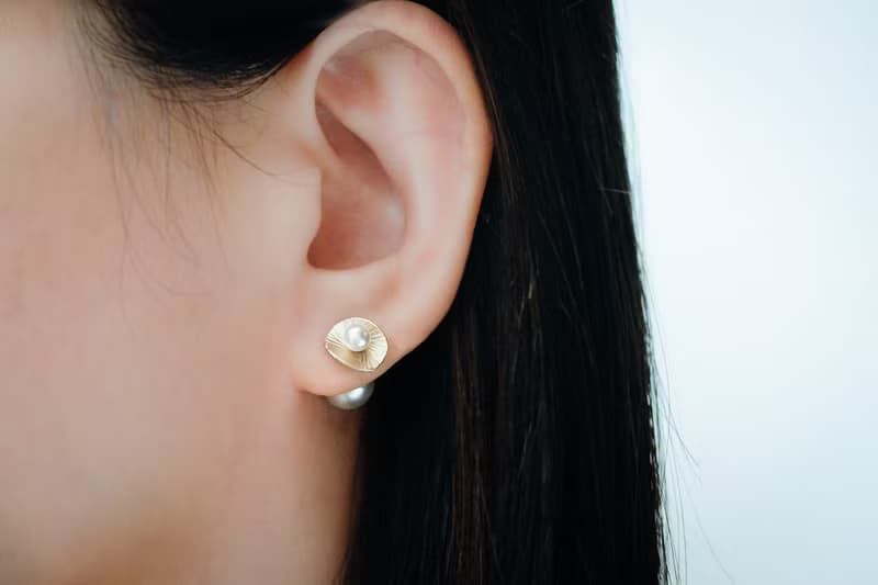 ROPEshop之【珠緞光】耳飾925純銀耳針款。白銀。