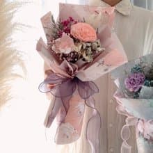 莫內花園油畫風 康乃馨永生花束 乾燥花永生花束 母親節禮物