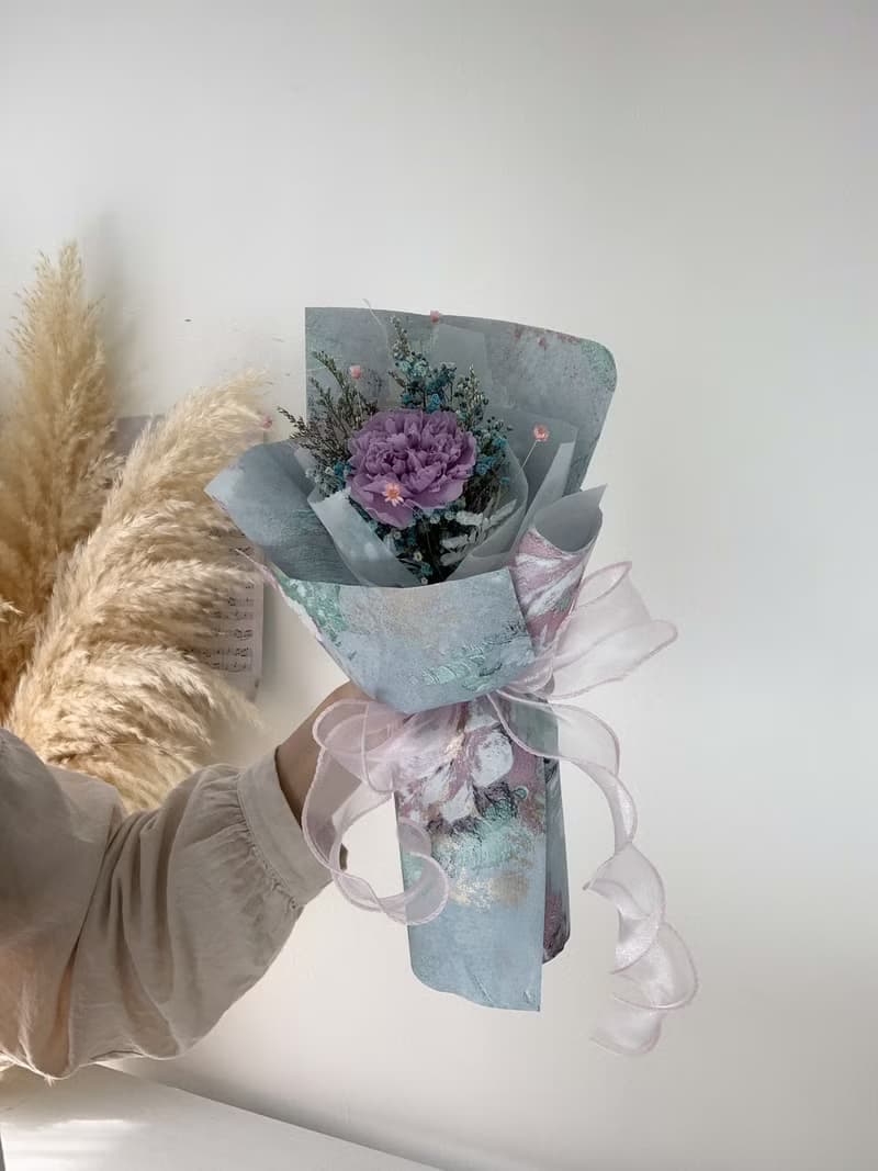 莫內花園油畫風 康乃馨永生花束 乾燥花永生花束 母親節禮物