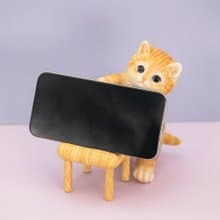 デバリエ スマホ スタンド ホルダー 誕生日プレゼント 女性 男性 猫 好き おもしろグッズ スマフォスタンド バレンタインデー  (チェアー茶トラ)cb030