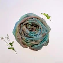 花葉移印染長絲巾 - 莫蘭迪之舞