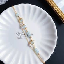 海藍寶 氣質 設計款 手鍊 雙鍊款 禮物 天然石 閨密 生日