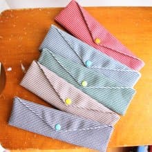 文青風環保筷袋 ~優質細格 全家福 日系 收納包 手作餐具袋.禮物