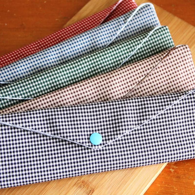 文青風環保筷袋 ~優質細格 全家福 日系 收納包 手作餐具袋.禮物