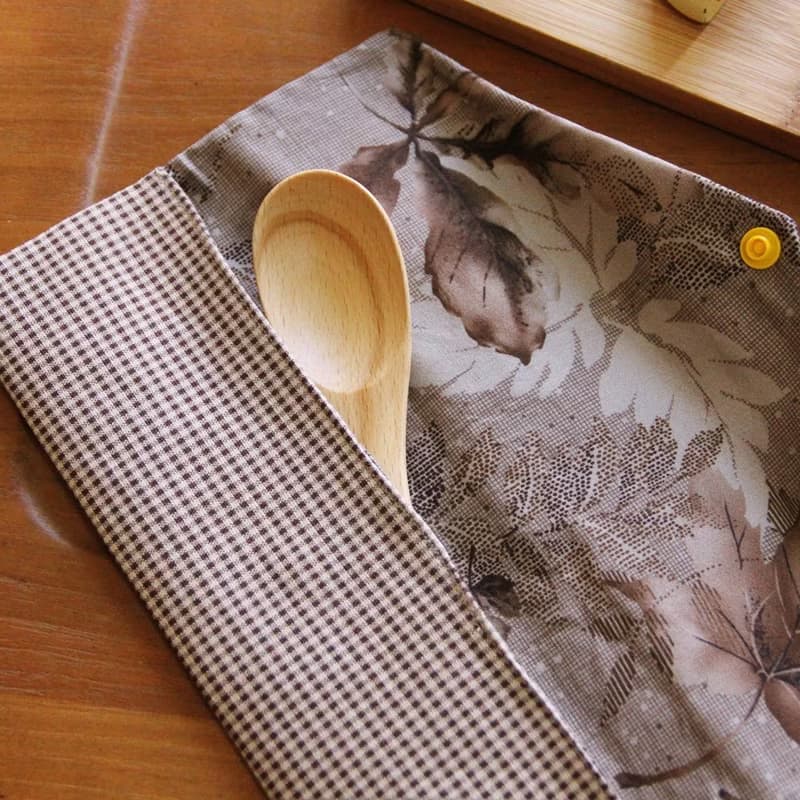 文青風環保筷袋 ~優質細格 全家福 日系 收納包 手作餐具袋.禮物