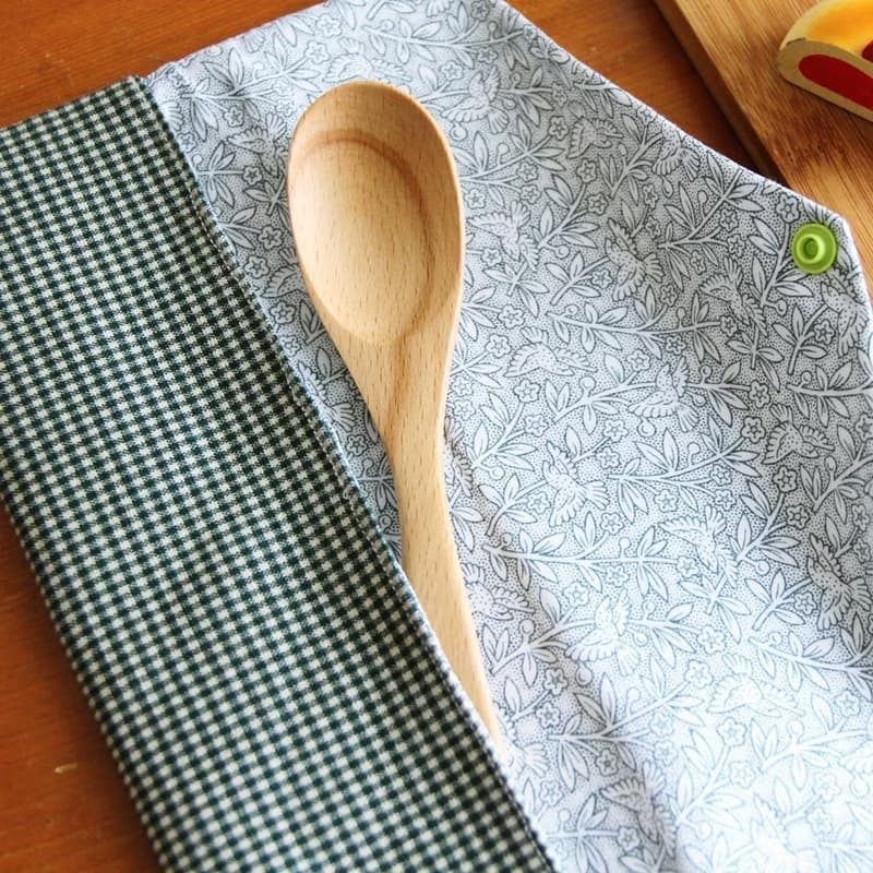 文青風環保筷袋 ~優質細格 全家福 日系 收納包 手作餐具袋.禮物