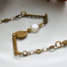 白月光│白玉髓x黃銅 │ 黃銅手鍊