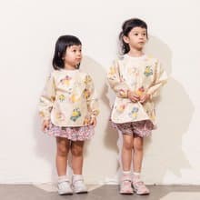 PiyoPiyo 黃色小鴨 防水抗髒污長袖圍兜飯兜畫畫衣
