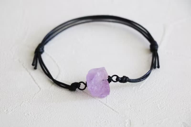 天然紫水晶手鍊 礦石手環 水晶手繩 情侶手繩 朋友手繩