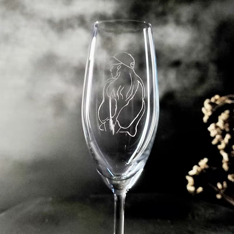【愛你一萬年對杯】客定手雕 In love 氣泡酒對杯 免費刻字