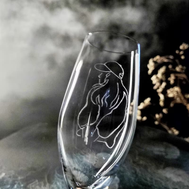 【愛你一萬年對杯】客定手雕 In love 氣泡酒對杯 免費刻字