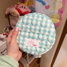 Sweetstore Supply原創藍綠格可愛簡約清新收納圓餅包