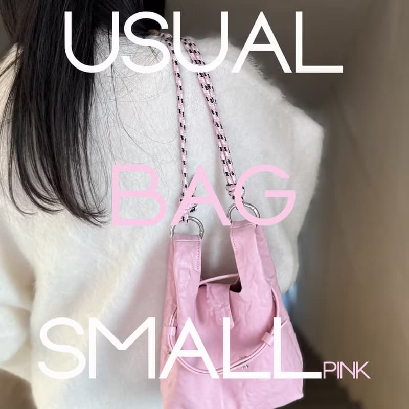 Usual Bag S Pink_Sheep Crinkle crossbody& tote bag_Genuine Leather