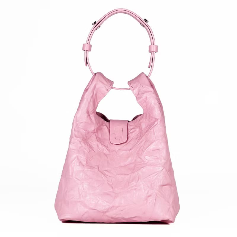 Usual Bag S Pink_Sheep Crinkle crossbody& tote bag_Genuine Leather