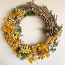 23cm暖陽乾燥/永生花圈 - 接單生產 精油擴香 畢業禮物 老
