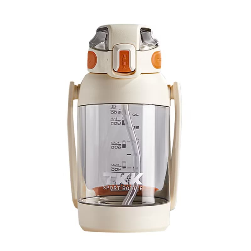 【TKK】美國進口Tritan獵鷹 手提+背帶 運動水壺1200ML-電光白