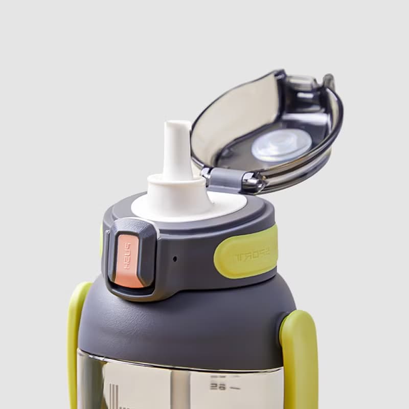 【TKK】美國進口Tritan獵鷹 手提+背帶 運動水壺1200ML-電光白