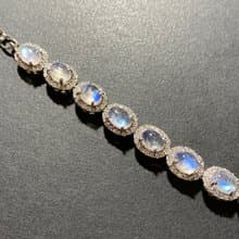 在台現貨 雅瓏 天然 月光石 手鍊 印度製 925純銀 手工製