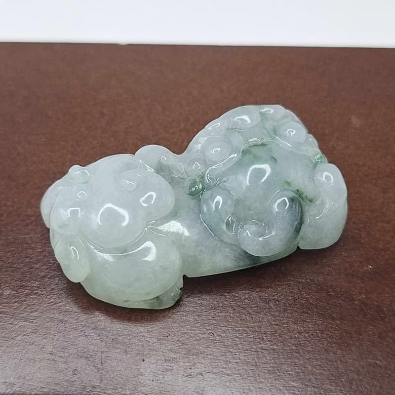 冰飄花霸王貔貅 吊墜 手牌 | 天然緬甸玉A貨翡翠