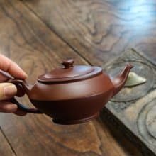 送禮紫砂壺茶壺汉云   紫泥 240ml 14孔 刘素素作品  整器衔接自
