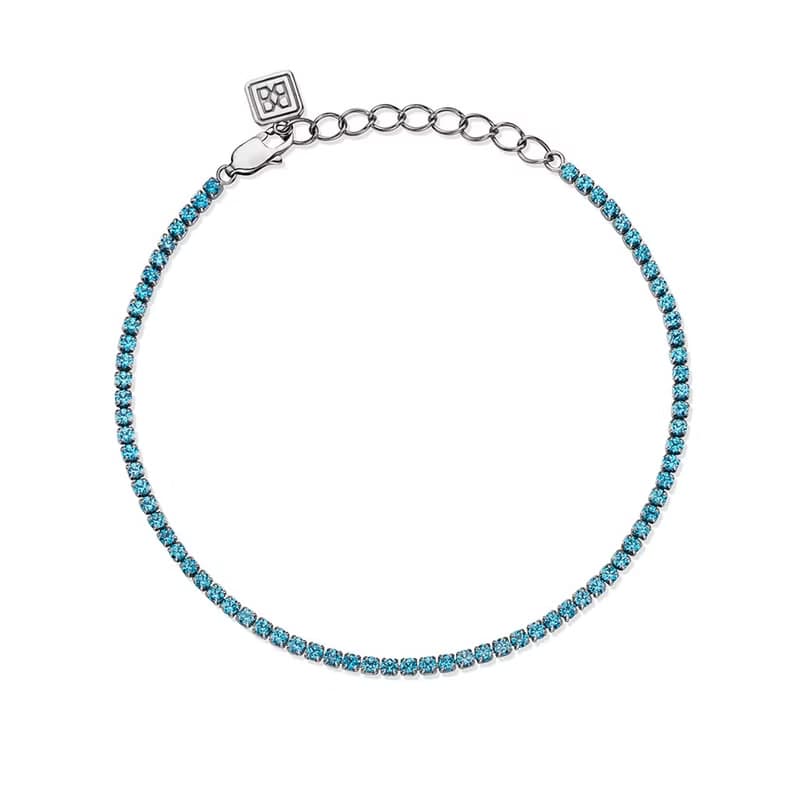 LA LIGNE LIGHT BLUE SLIM TENNIS BRACELET