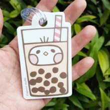 布籽生物 台灣 珍珠奶茶 行李吊牌 壓克力 吊飾 旅行