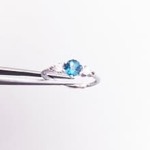 高品質~倫敦藍托帕石純銀戒指-可調式-11月誕生石