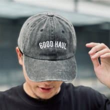 Good Haul 刺繡Cap帽 黑色洗水 男女同款 棒球帽 老帽 鴨舌帽