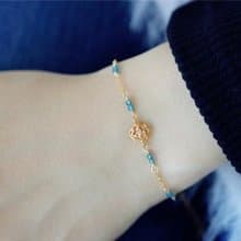 自分に必要なものやチャンスを引き寄せる石 トパーズとバラのブレスレット　11月誕生石