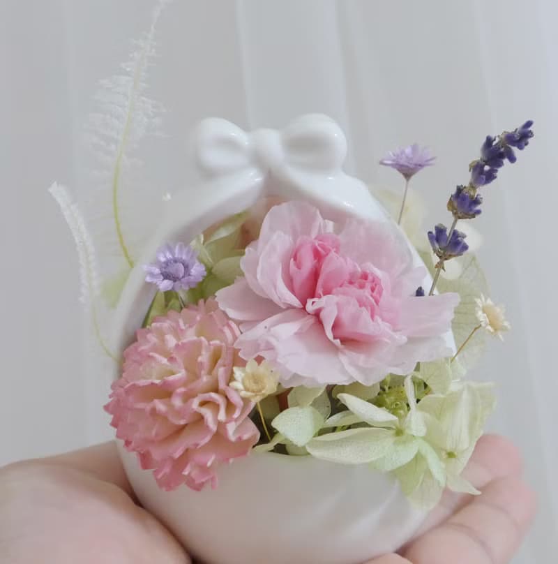 謝謝你來當我的寶貝康乃馨玫瑰永生盆花 彌月禮禮畢業花束禮物七