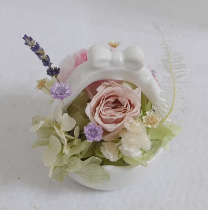 謝謝你來當我的寶貝康乃馨玫瑰永生盆花 彌月禮禮畢業花束禮物七