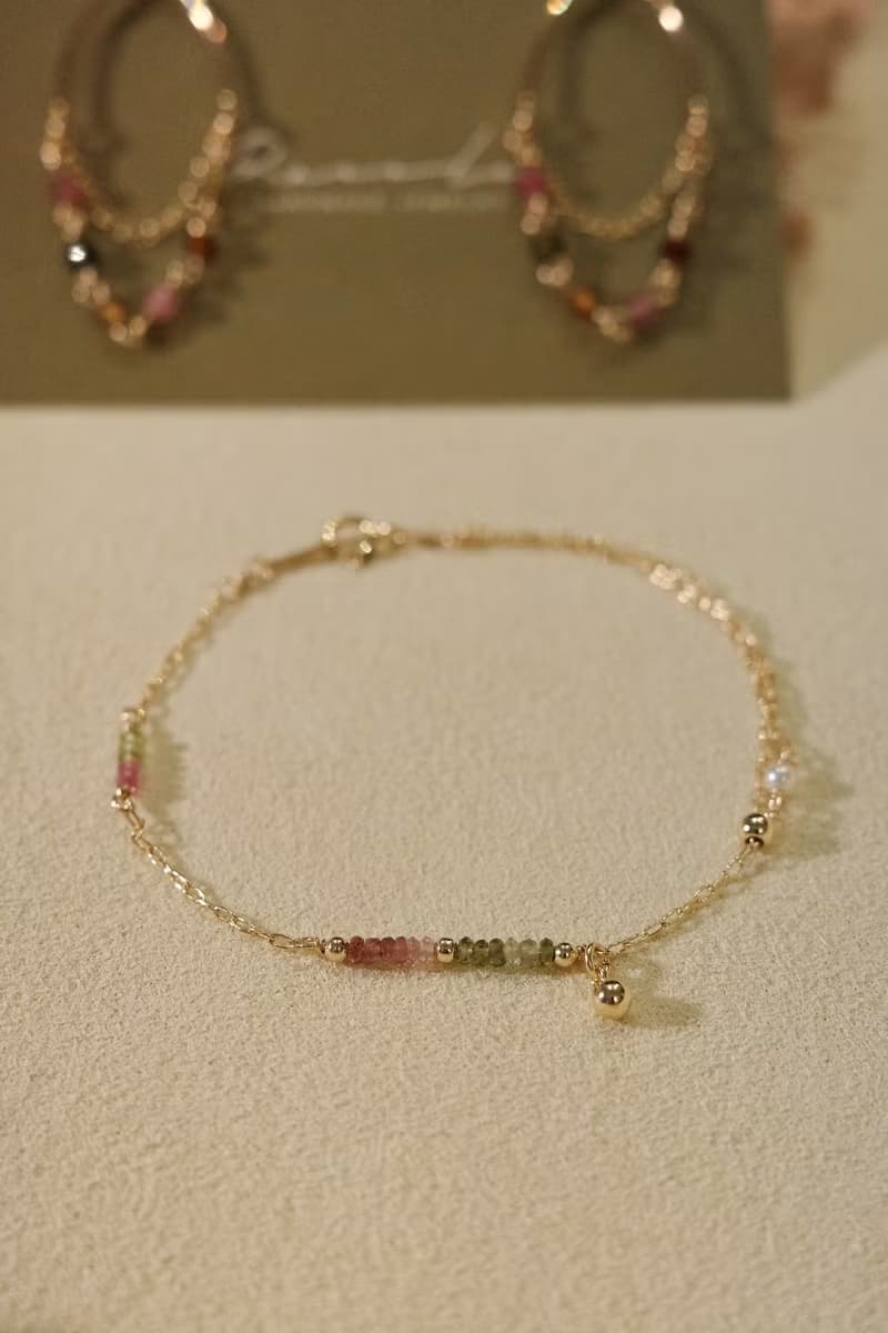 2way 碧璽手鏈 腳鏈 14K Gold-Filled