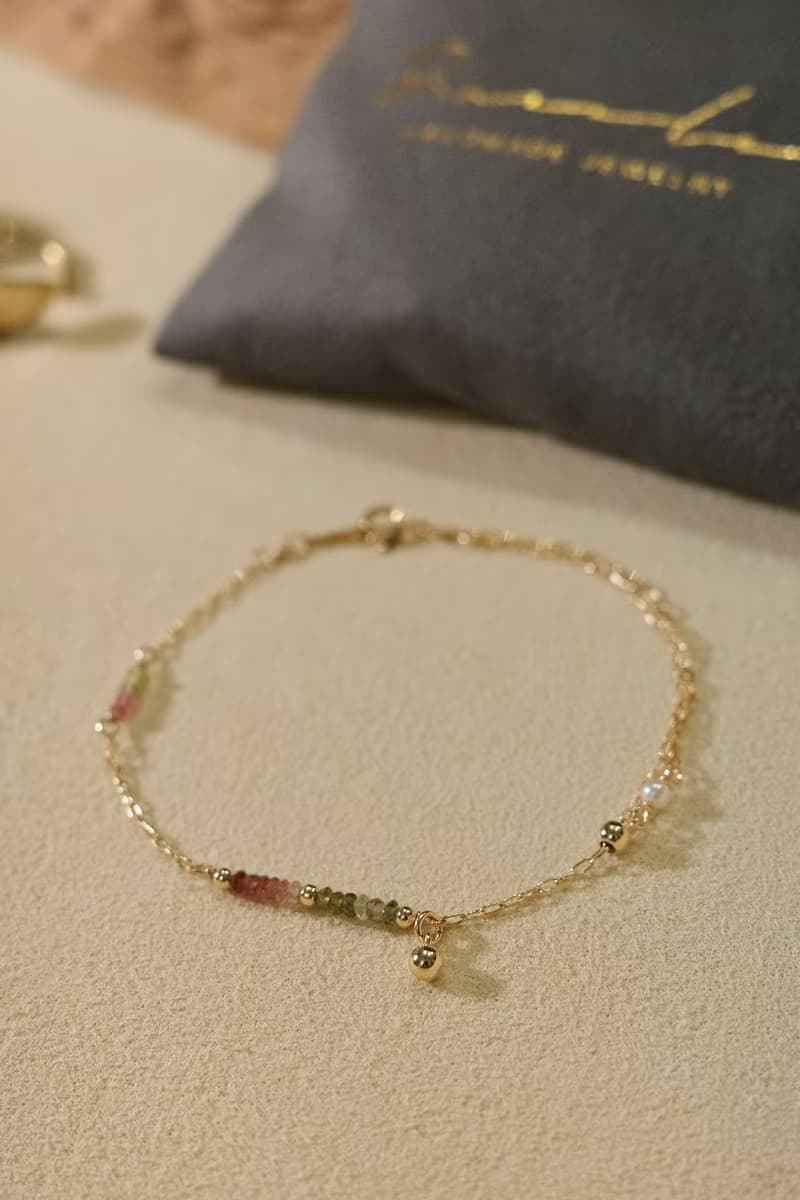 2way 碧璽手鏈 腳鏈 14K Gold-Filled