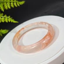 超稀有玻璃體雪花幽靈水晶手鐲62MM 冰透閃片水晶手環 晶瑩靈秀