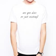alive or just existing 短袖T恤 白色 手寫文字禮物日本文青